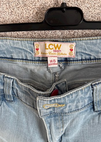 13-14 Yaş Beden Mavi Düğmeli kız çocuk Jean Pantolon