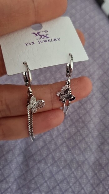 Beden Çelik kelebekli sallanan küpe