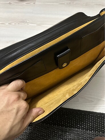 Eski dönem antika memur deri evrak çantası - Görsel 5