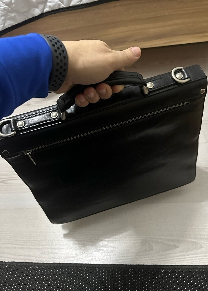 Eski dönem antika memur deri evrak çantası - Görsel 2