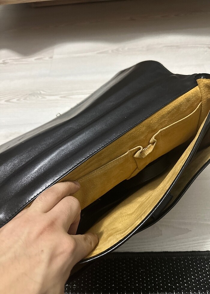 Eski dönem antika memur deri evrak çantası - Görsel 4