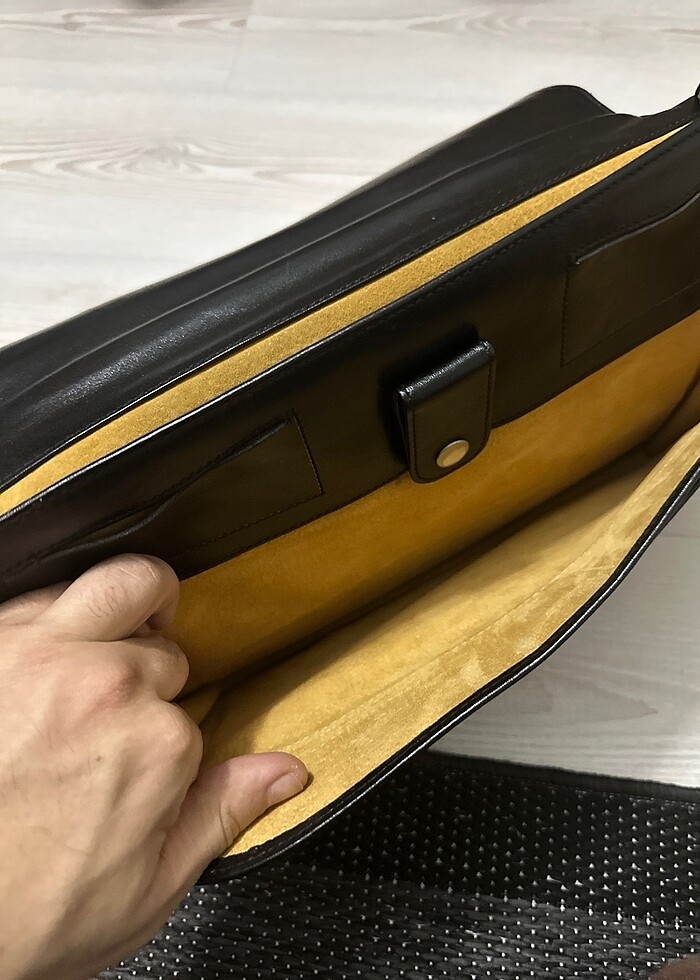 Eski dönem antika memur deri evrak çantası - Görsel 5