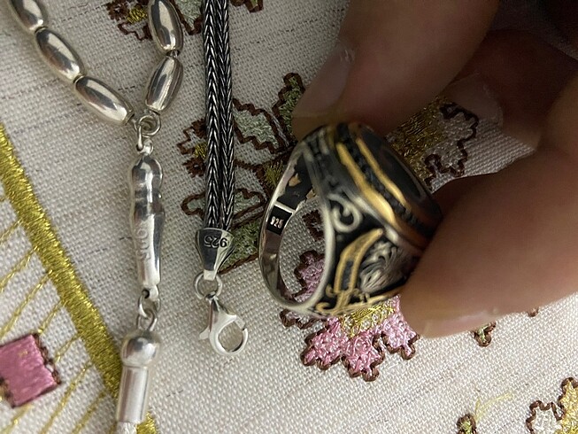 Gümüş tesbih bileklik ve yüzük - Görsel 6