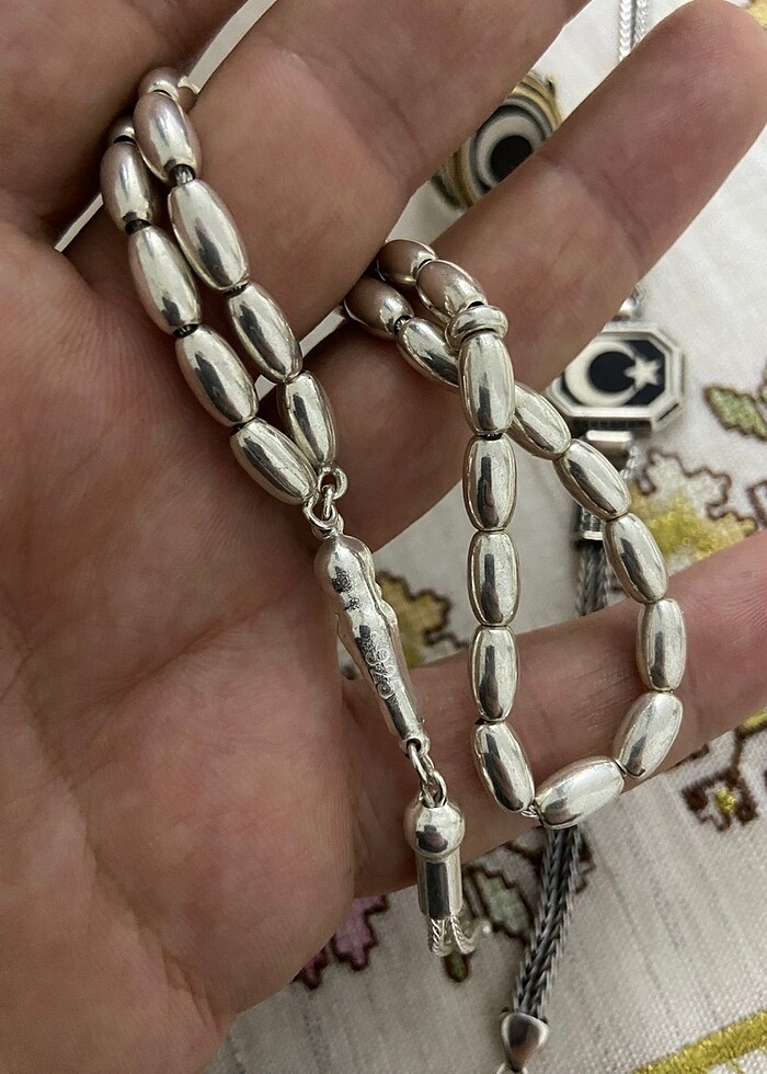 Gümüş tesbih bileklik ve yüzük - Görsel 3