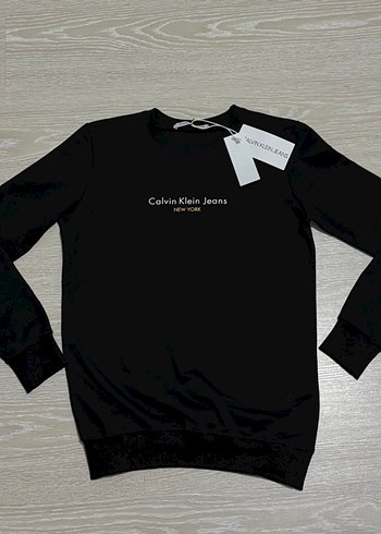 Calvin Klein Jeans Siyah Pamuklu Sweatshirt S Beden