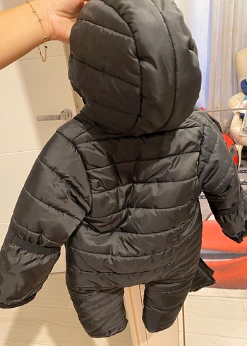 Diğer Siyah Fermuarlı Erkek Bebek Kış Tulumu 9 ay