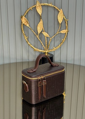 Kahverengi Deri Bohem Zincir Detaylı Çanta - Görsel 3