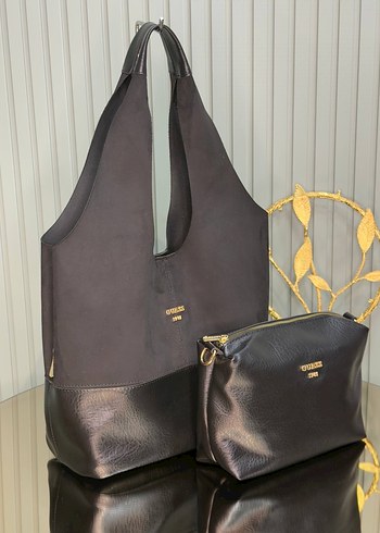 Kahverengi Kadın Süet Çanta Seti - Görsel 4