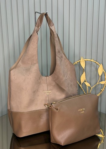 Kahverengi Kadın Süet Çanta Seti - Görsel 2