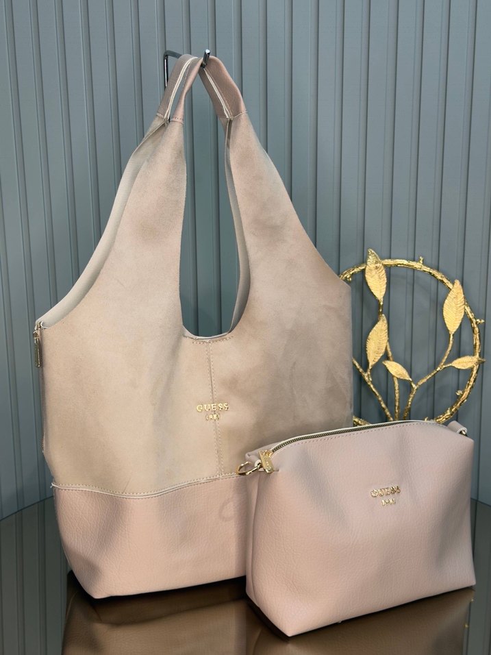 Kahverengi Kadın Süet Çanta Seti - Görsel 3