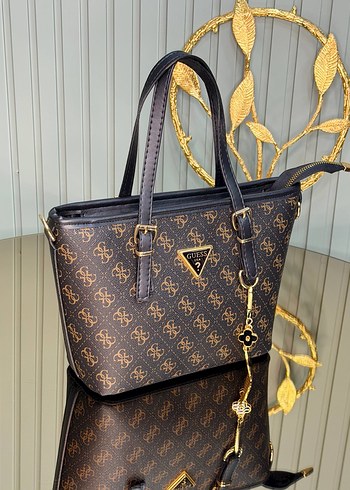 Kahverengi Desenli Guess Kadın Omuz Çantası - Görsel 3