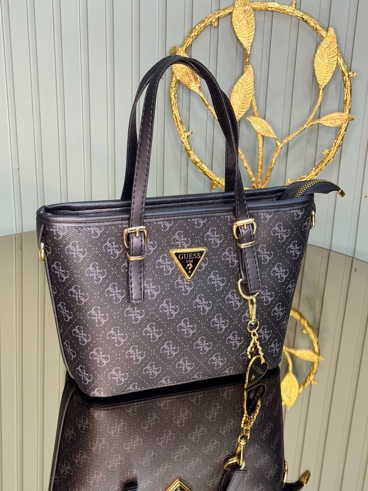 Kahverengi Desenli Guess Kadın Omuz Çantası - Görsel 4