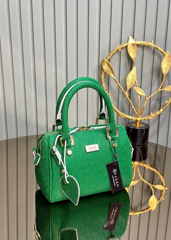 Kahverengi Deri Parlak Yılan Desenli Kadın Çanta - Görsel 7