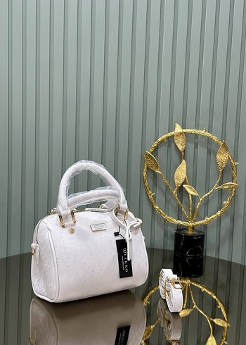 Kahverengi Deri Parlak Yılan Desenli Kadın Çanta - Görsel 3