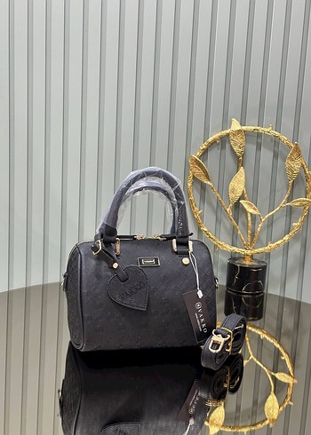 Kahverengi Deri Parlak Yılan Desenli Kadın Çanta - Görsel 2