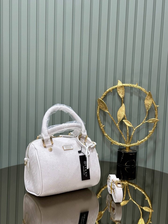 Kahverengi Deri Parlak Yılan Desenli Kadın Çanta - Görsel 3