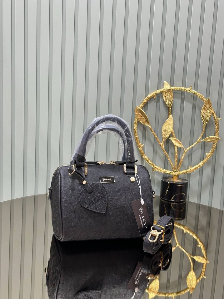 Kahverengi Deri Parlak Yılan Desenli Kadın Çanta - Görsel 2