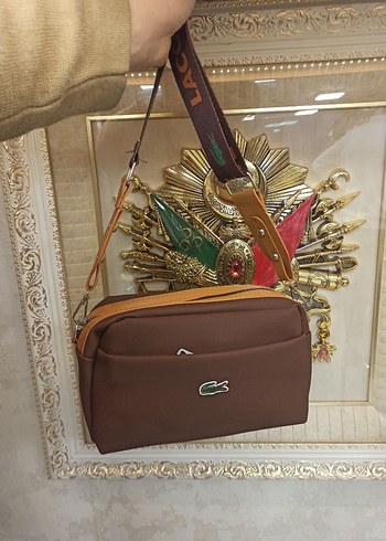 Renkli Baskılı Kahverengi  Omuz Çantası - Görsel 3