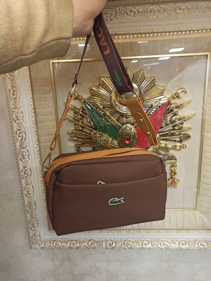 Renkli Baskılı Kahverengi  Omuz Çantası - Görsel 3