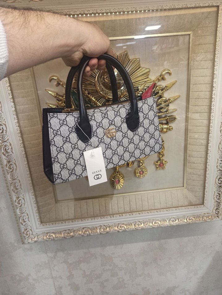 Siyah Deri Gucci Kadın Çanta - Görsel 5