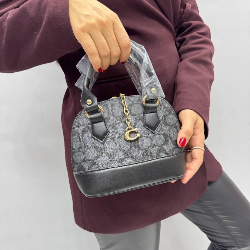 Zincir Detaylı Gri Desenli Kadın Çanta - Görsel 4