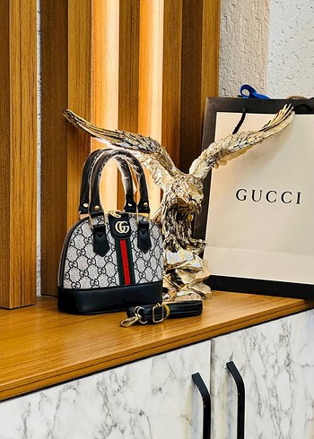  Beden gri Renk Gri Baskılı Deri Gucci Kadın Çanta