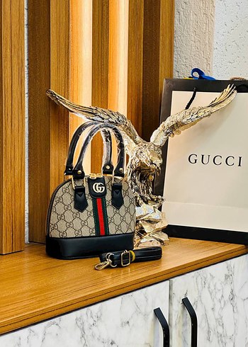 Gri Baskılı Deri Gucci Kadın Çanta