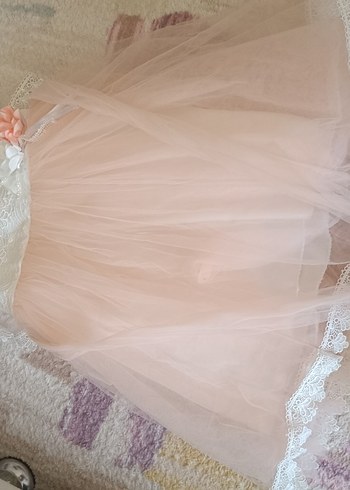 LC Waikiki Kız Çocuk Pembe İşlemeli Dantel Elbise