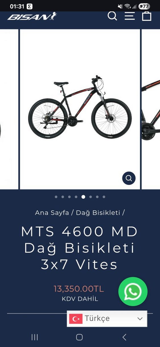 SATILIK BİSAN MTB4600 BİSİKLET - Görsel 3