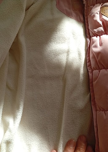 Kız Çocuk Pembe Kapüşonlu Fermuarlı Mont - Görsel 2