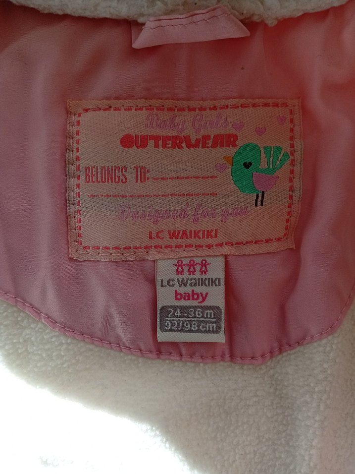 Kız Çocuk Pembe Kapüşonlu Fermuarlı Mont - Görsel 3