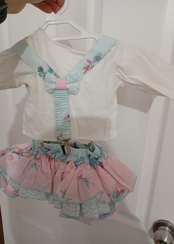 Pembe Bohem Renkli Fırfırlı Askılı elbise - Görsel 4