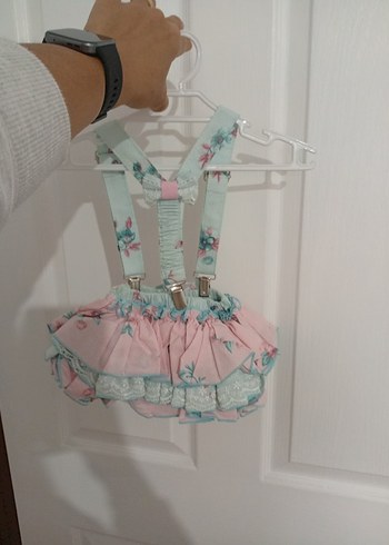 Pembe Bohem Renkli Fırfırlı Askılı elbise - Görsel 2