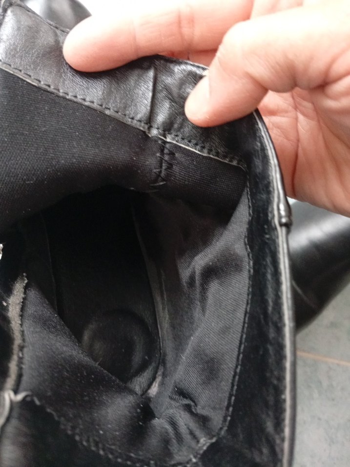 siyah Deri Kadın Bot, fermuar detaylı Topuklu - Görsel 5