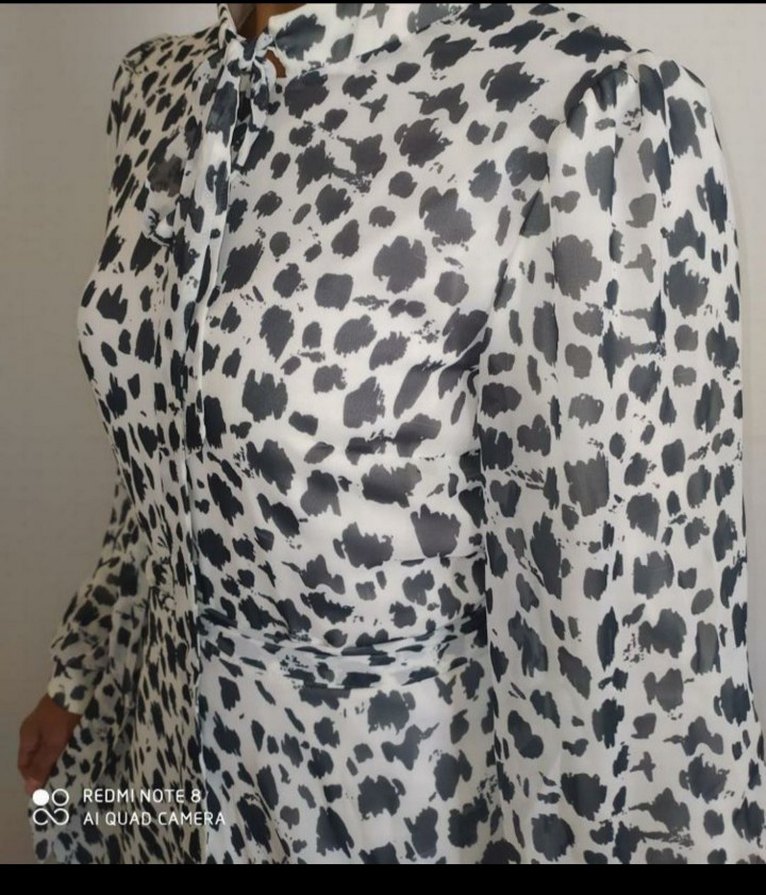 Leopar Desenli Uzun Kollu Kadın Elbise - Görsel 4