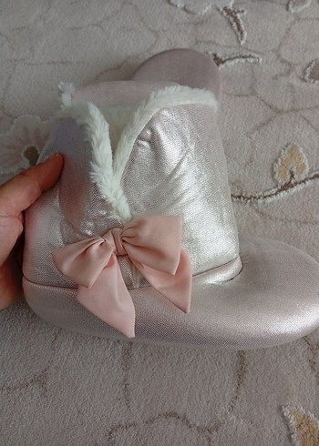 Kızlar için Pembe Kürklü Sıcak Ev Terliği - Görsel 4