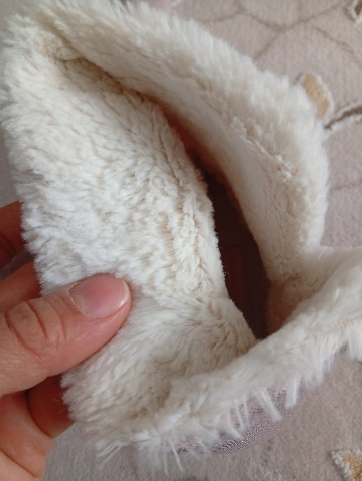 Kızlar için Pembe Kürklü Sıcak Ev Terliği - Görsel 3