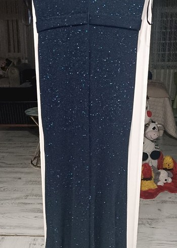 Lacivert Uzun Abiye - Görsel 5