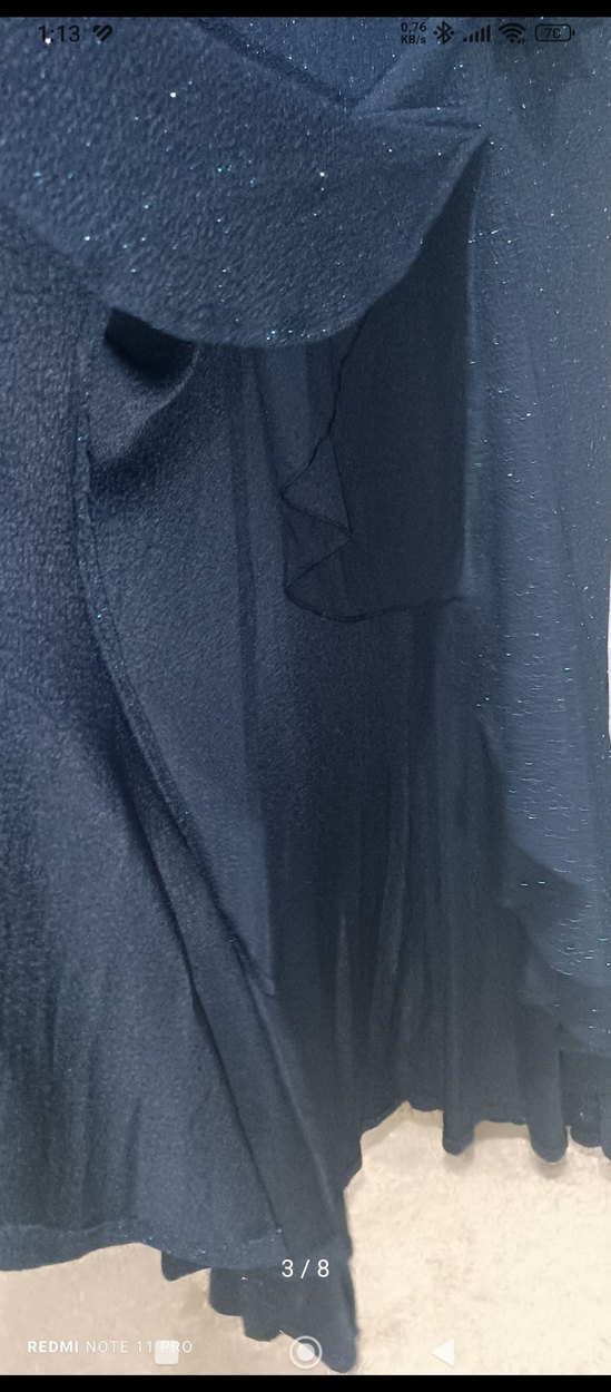 Lacivert Uzun Abiye - Görsel 3