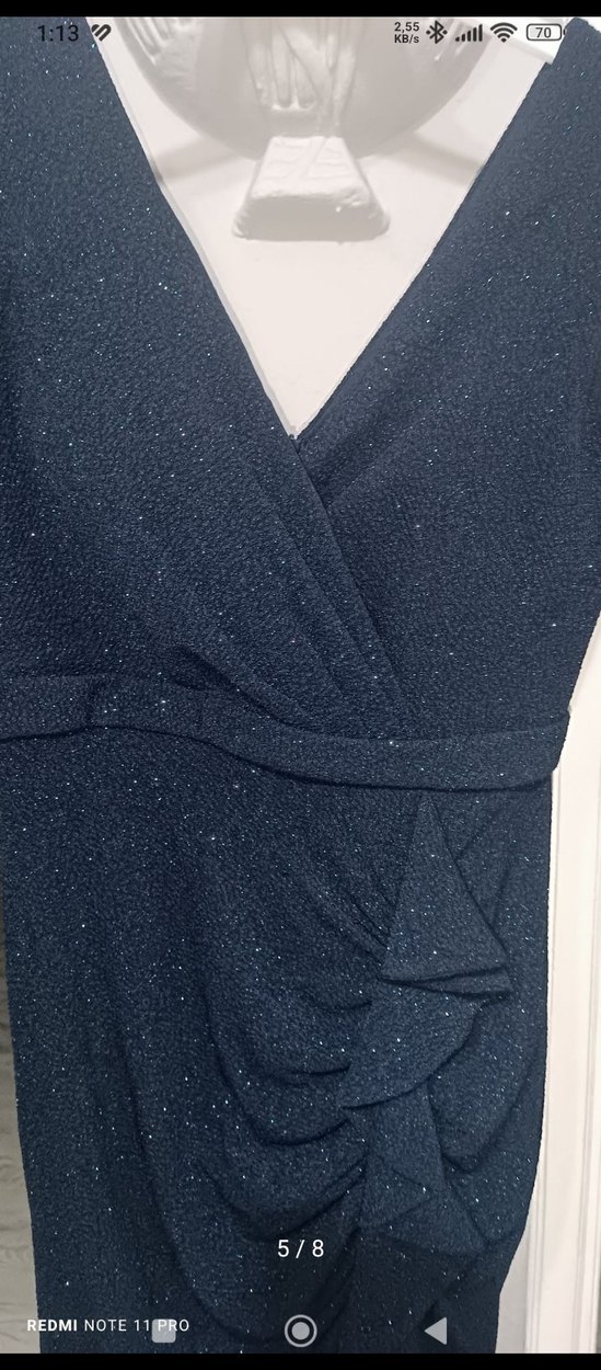 Lacivert Uzun Abiye - Görsel 4