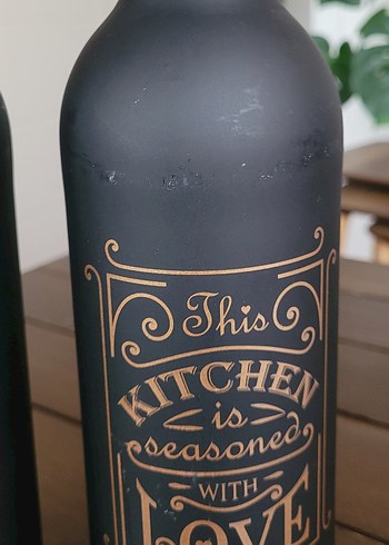 Siyah Cam Mutfak Yağ Şişesi - Yağdanlık - Görsel 3