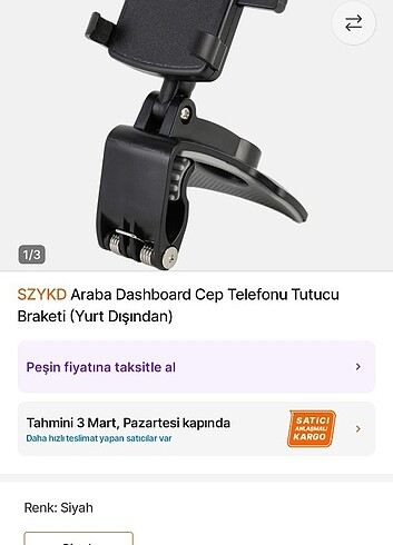 Araba Dashboard Cep Telefonu Tutucu
Braketi, Telefon tutucu - Görsel 4