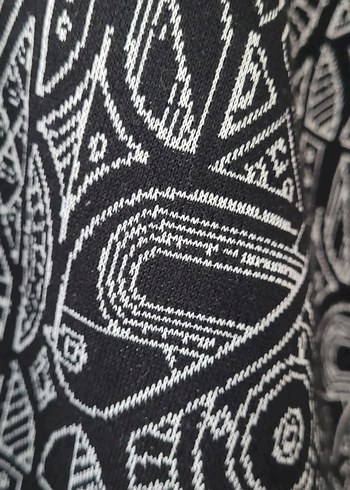 Erkek Bohem Gri Desenli Örme / Triko Pantolon - Görsel 2