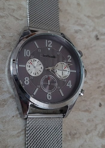 Gümüş Hasır Kordonlu Erkek Kol Saati - Görsel 2