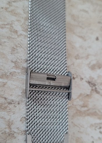 Gümüş Hasır Kordonlu Erkek Kol Saati - Görsel 3