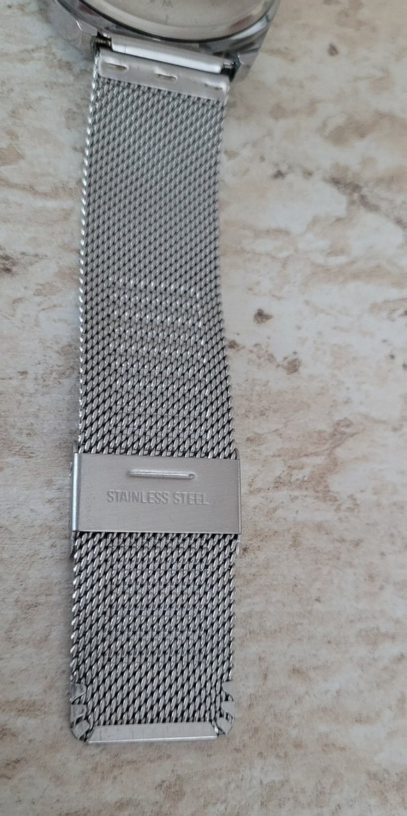 Gümüş Hasır Kordonlu Erkek Kol Saati - Görsel 4