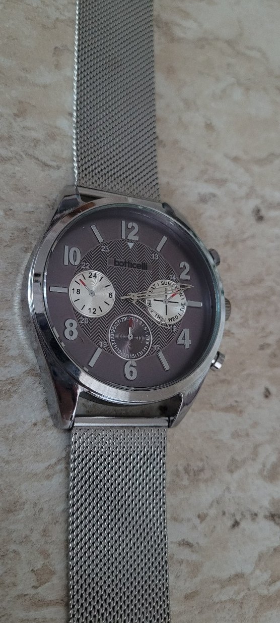 Gümüş Hasır Kordonlu Erkek Kol Saati - Görsel 2