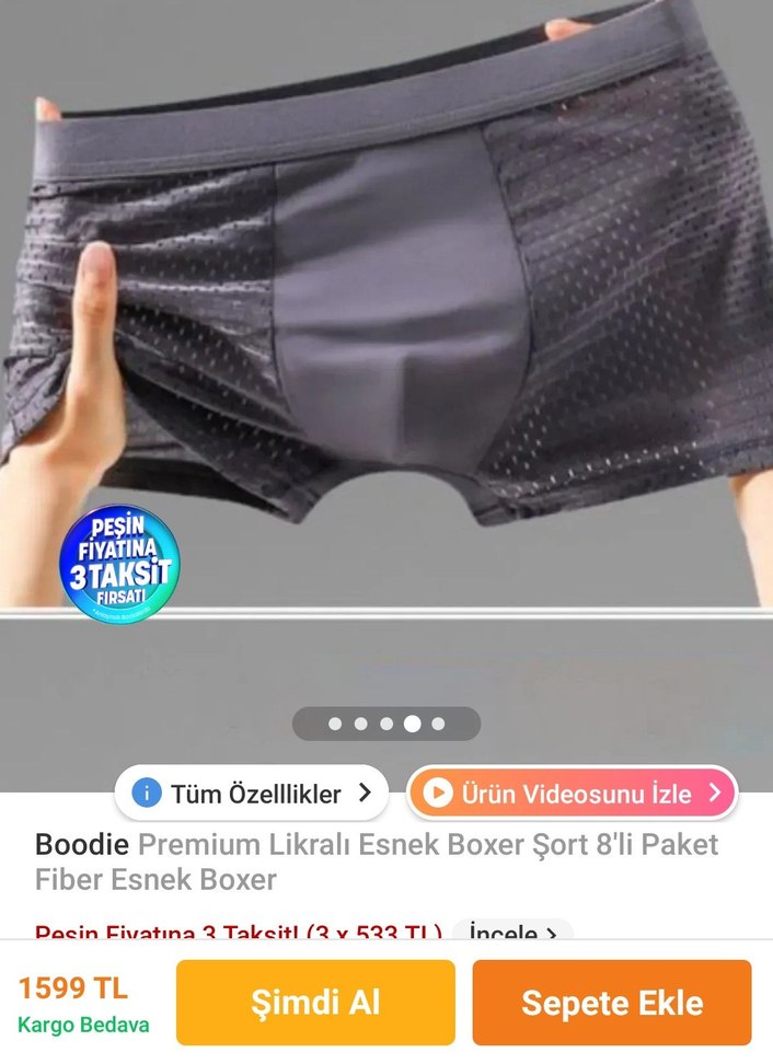 Boodie Likralı Esnek Erkek Boxer 8'li Paket - Görsel 4