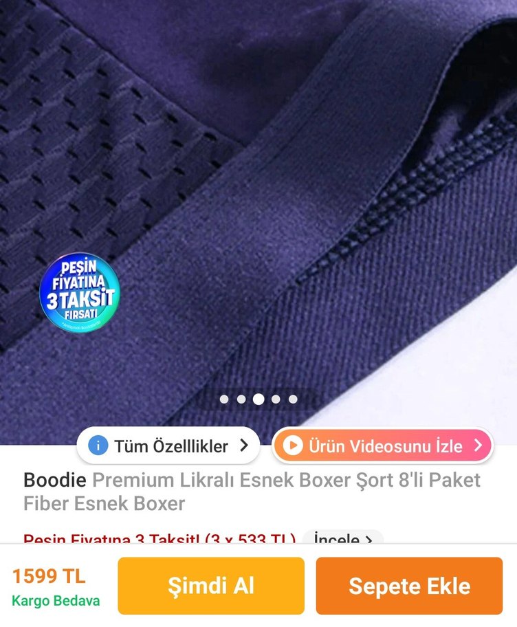 Boodie Likralı Esnek Erkek Boxer 8'li Paket - Görsel 3