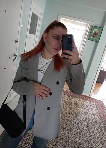 l Beden gri Renk Gri blazer ceket